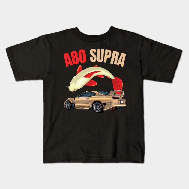 A80 Supra Kids T-Shirt by MOTOSHIFT